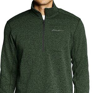 NWOT Eddie Bauer Men's Green Radiator 1/4 Zip Winter Pullover Fleece Size M